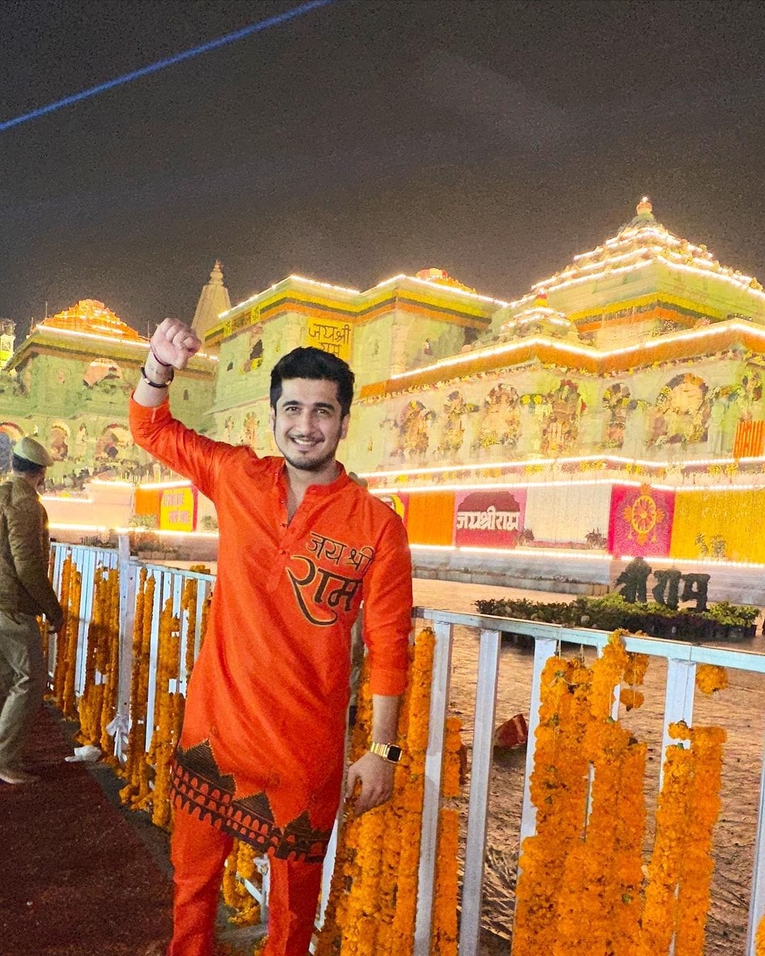 Jai Shri Ram Hand-Painted Kurta Set