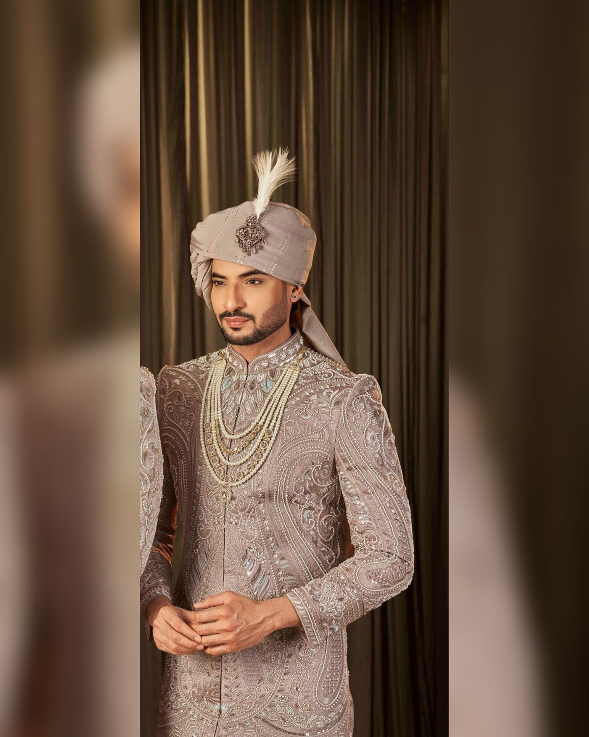 Sherwani with dense hand work