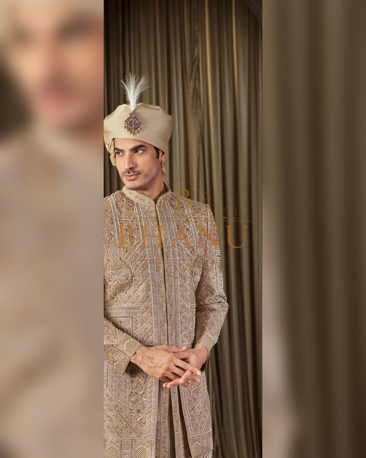 Sherwani with dense hand work