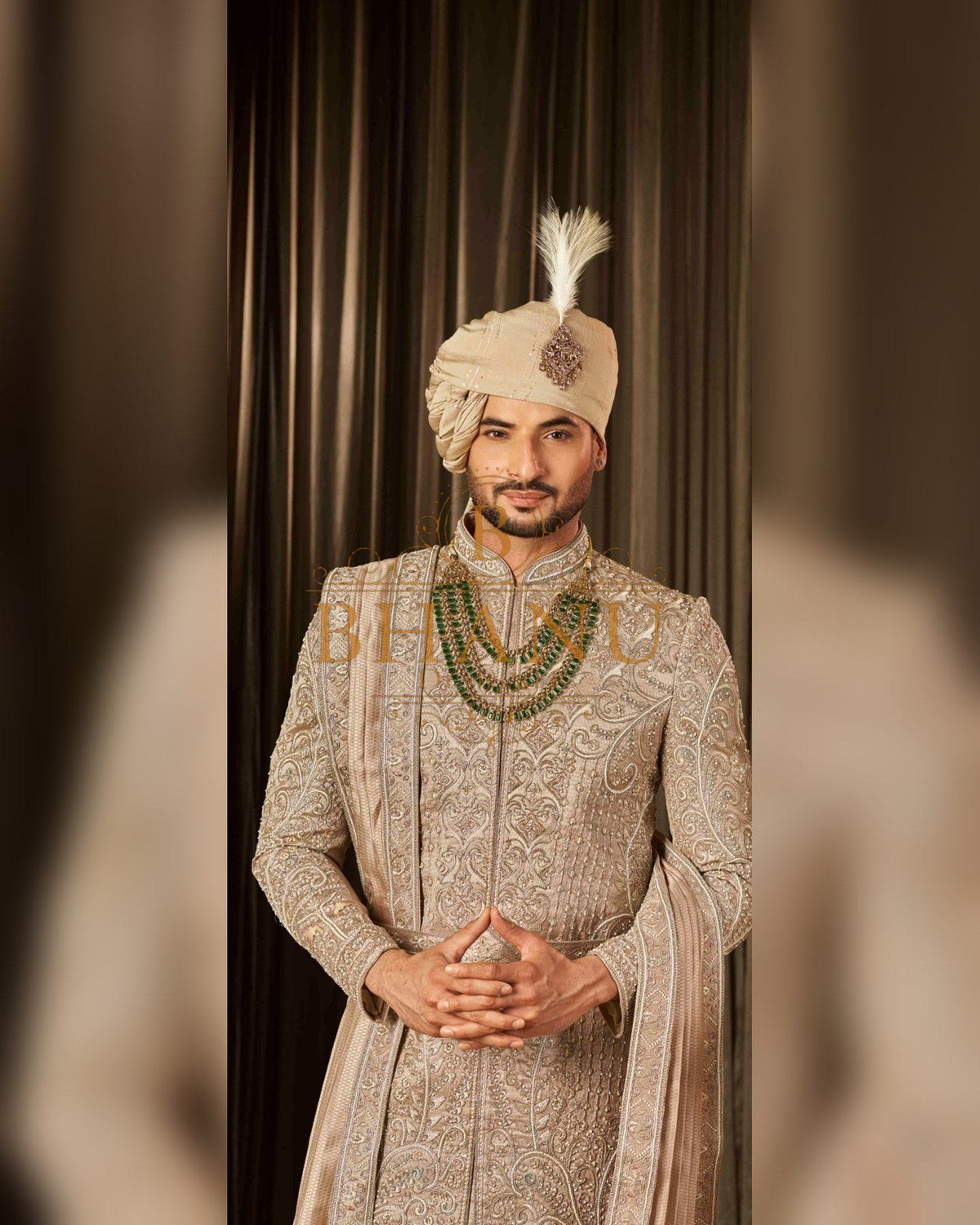 Sherwani with dense hand work