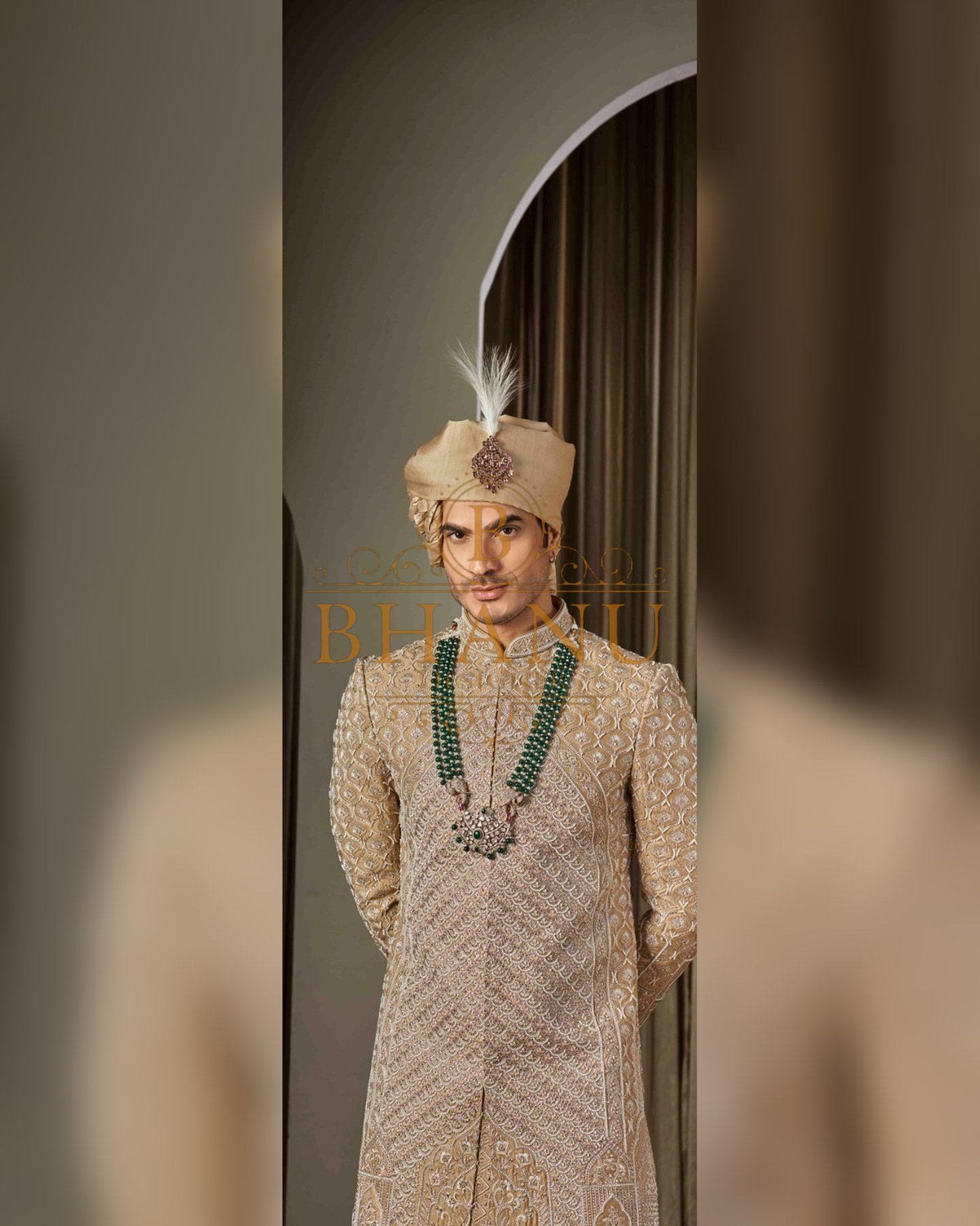 Sherwani with dense hand work