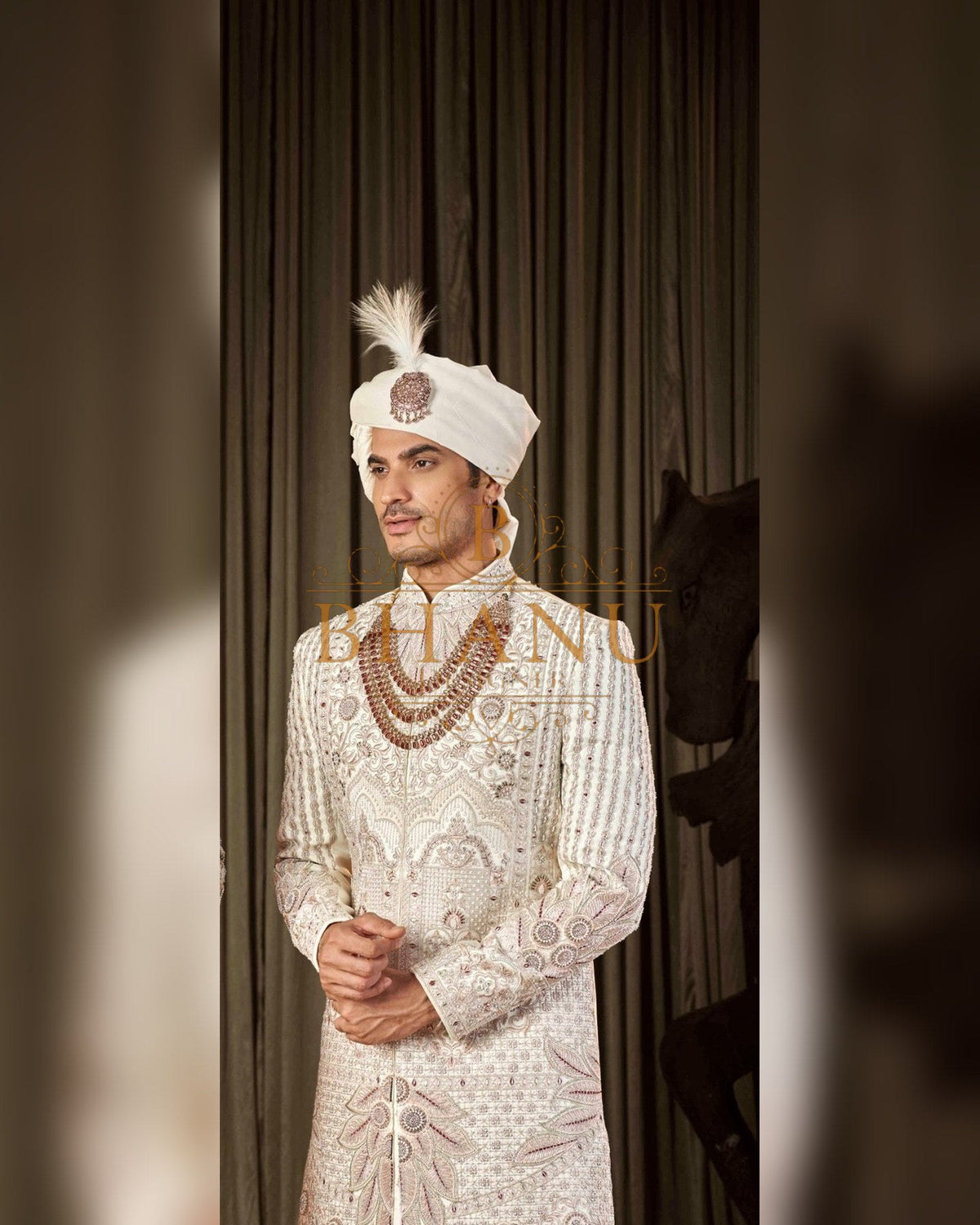 Sherwani with dense hand work