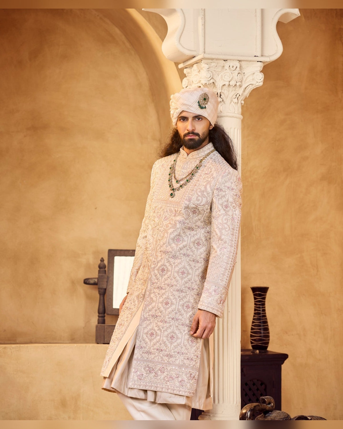Rajwadi Sherwani with hand work