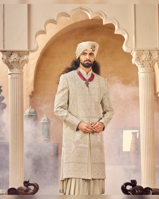 Rajwadi Sherwani with hand work