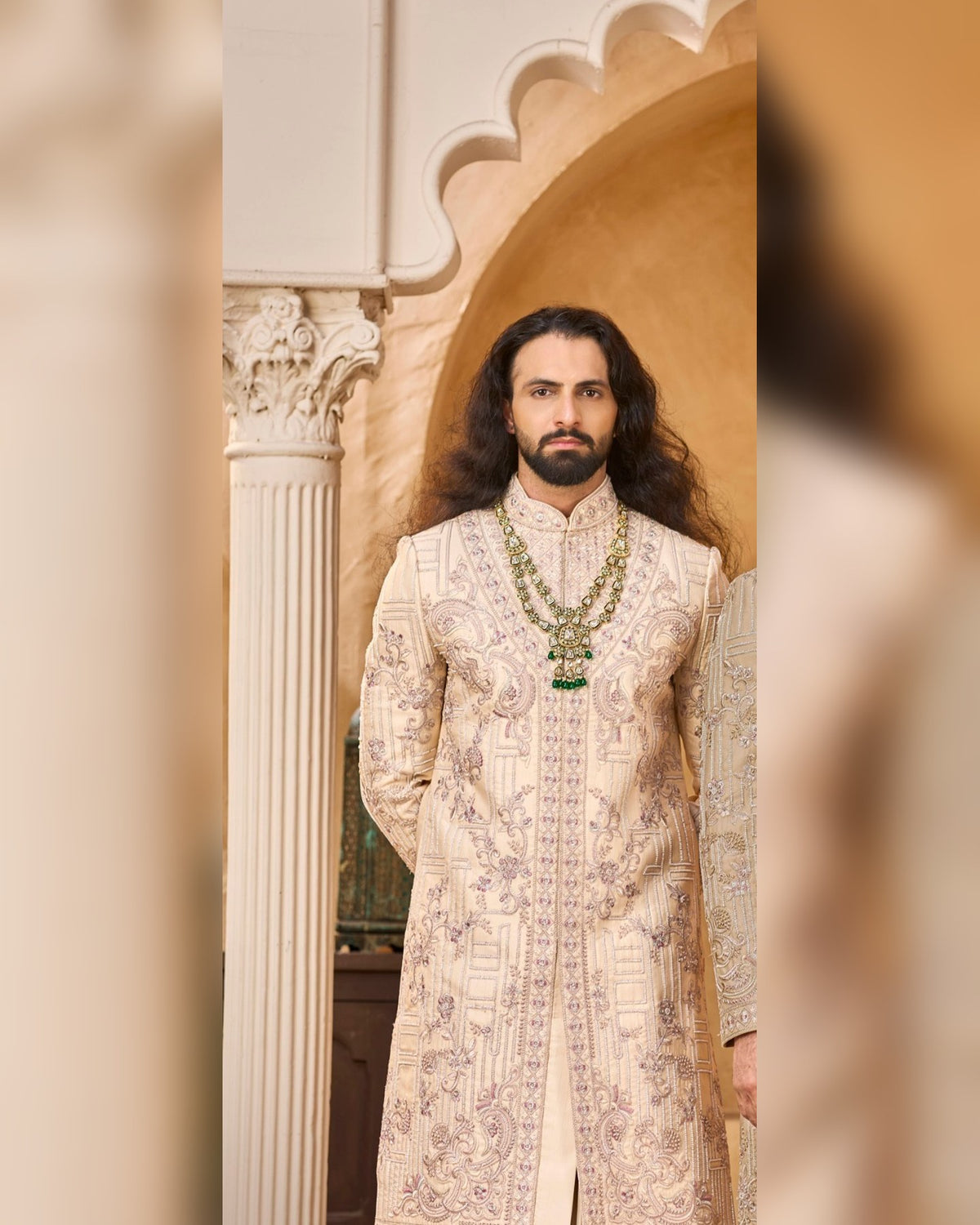 Rajwadi Sherwani with hand work