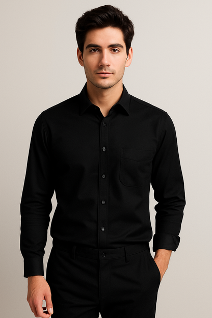 Classic Black Giza Cotton Shirt