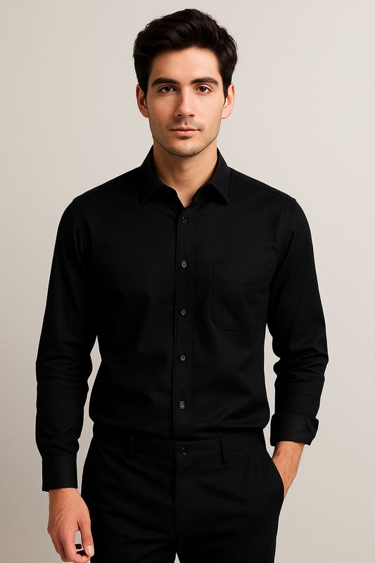 Classic Black Giza Cotton Shirt