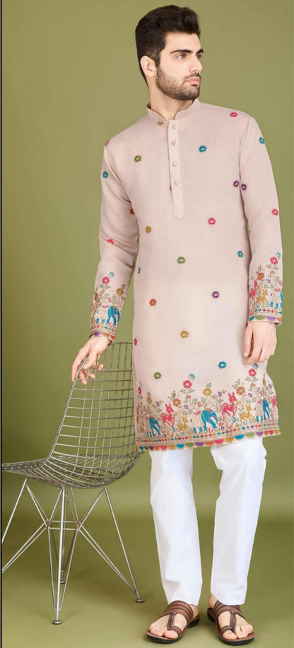 Elephant Embroidered Kurta Set
