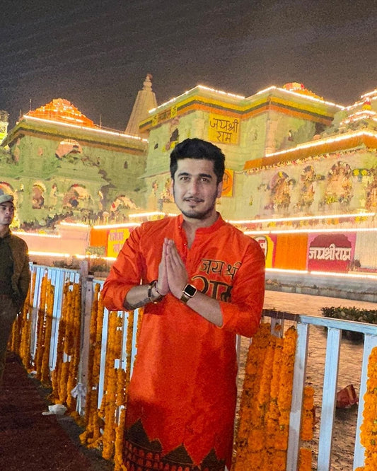 Jai Shri Ram Hand-Painted Kurta Set