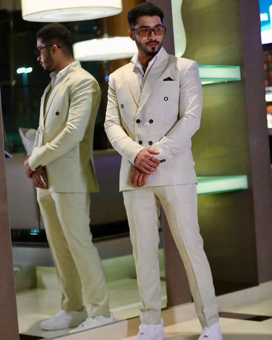 Ivory Double-Breasted Tuxedo