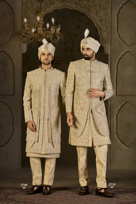 Royal Ivory Zari Embroidered Sherwani