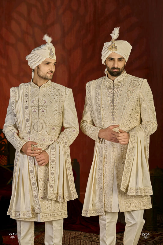 Majestic Embroidered Sherwanis for Groom