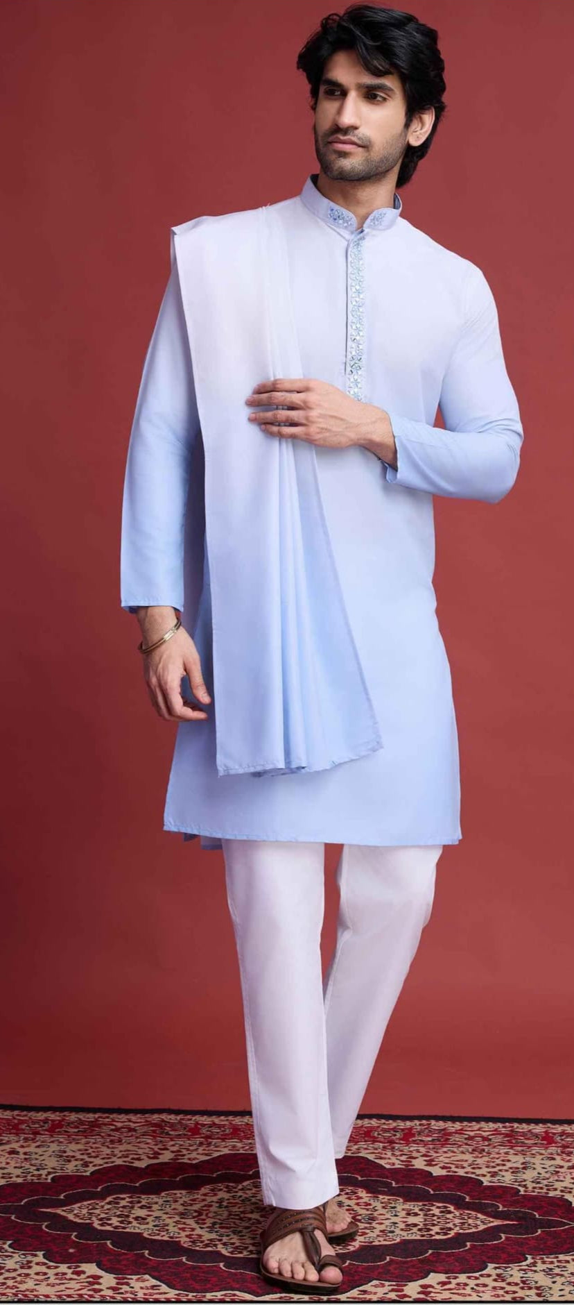 Elegant Rayon Kurta Dupatta Set for Men
