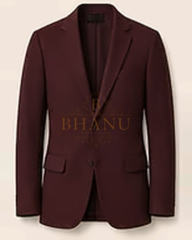 Plain Blazer - Burgundy