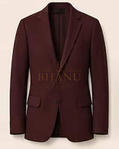 Plain Blazer - Burgundy