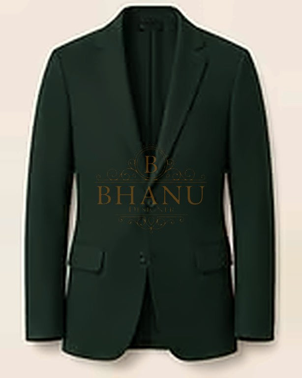 Plain Blazer - Forest Green