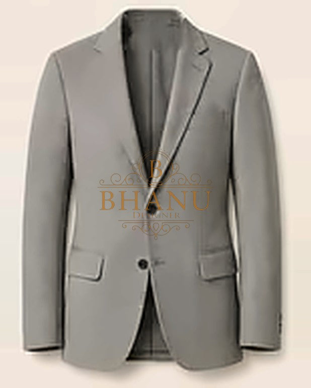 Plain Blazer - Light Grey