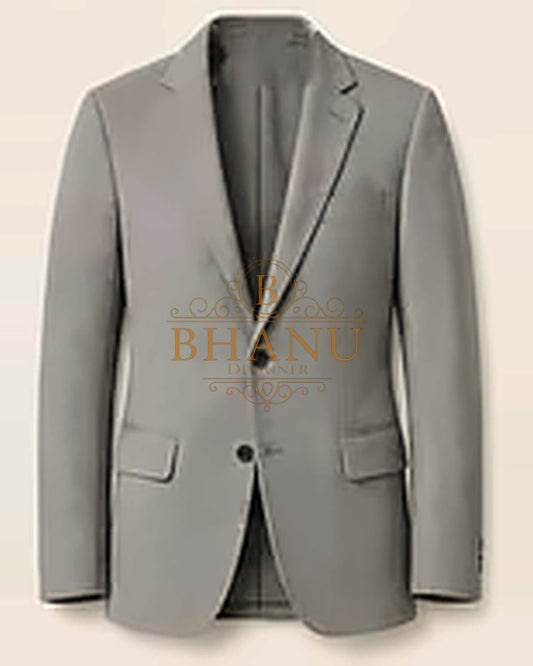 Plain Blazer - Light Grey