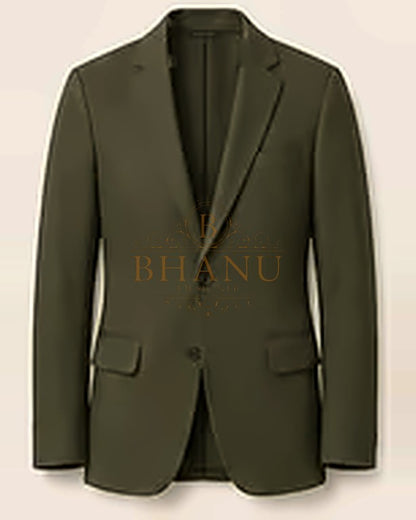 Plain Blazer - Olive Green