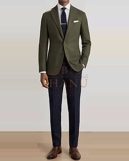 Plain Blazer - Olive Green