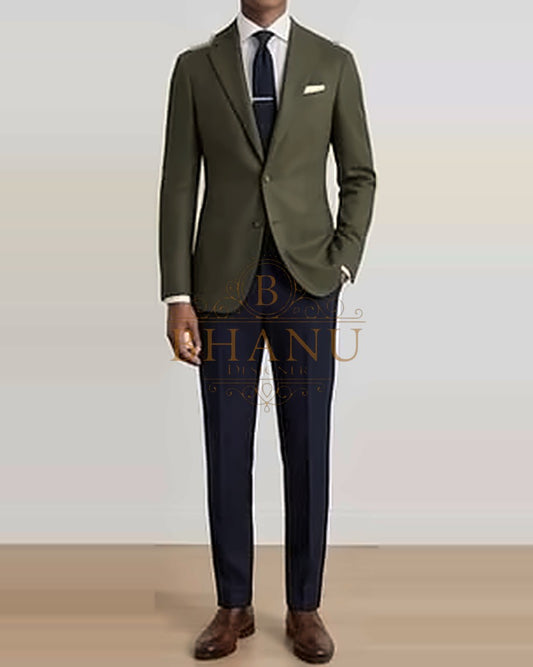Plain Blazer - Olive Green