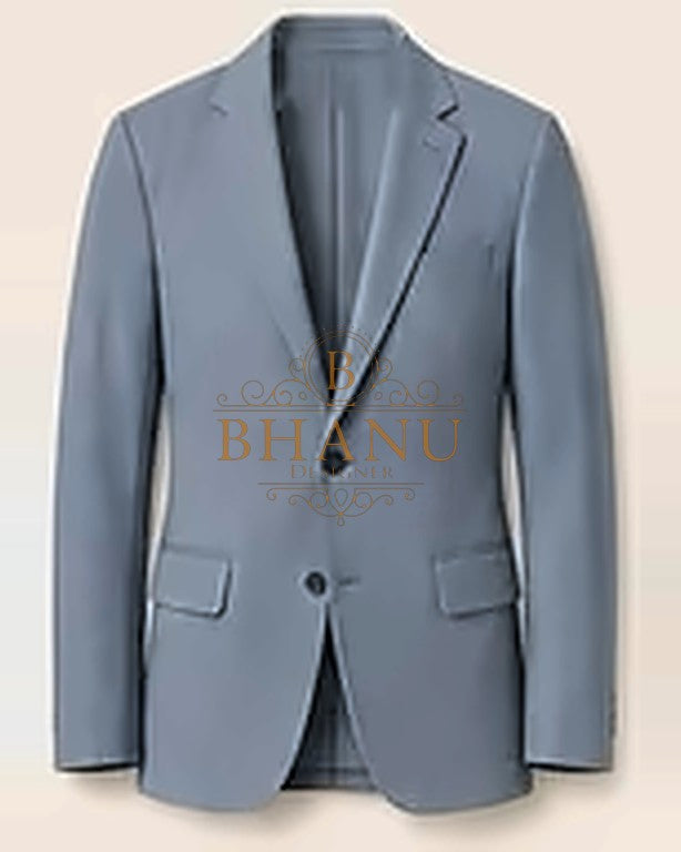 Plain Blazer - Powder Blue