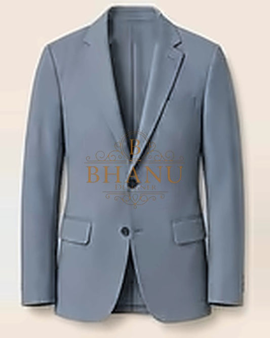 Plain Blazer - Powder Blue