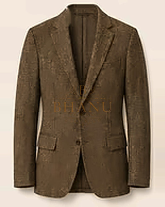 Patterned Blazer - Brown Tweed