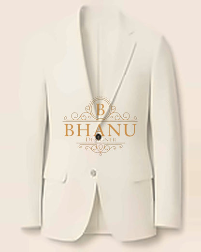 Plain Blazer - White