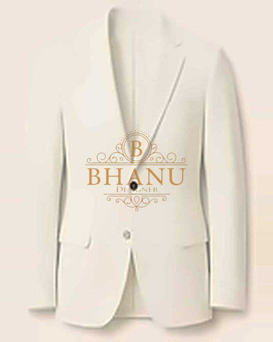 Plain Blazer - White