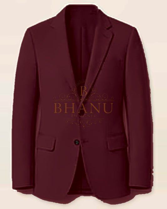 Plain Blazer - Maroon