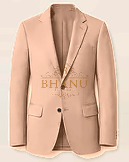 Plain Blazer - Peach