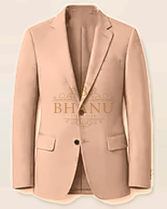 Plain Blazer - Peach