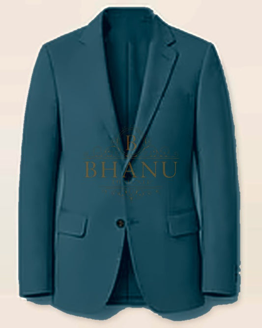 Plain Blazer - Petrol Blue