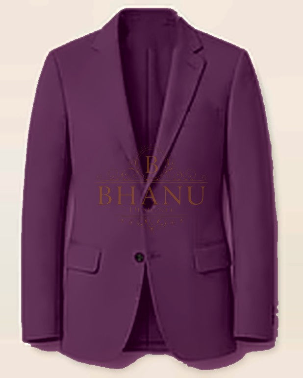 Plain Blazer - Plum