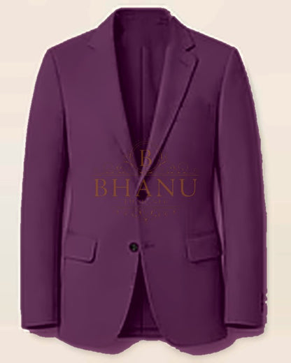 Plain Blazer - Plum