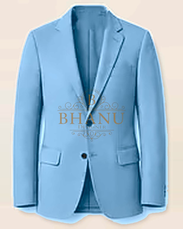Plain Blazer - Sky Blue