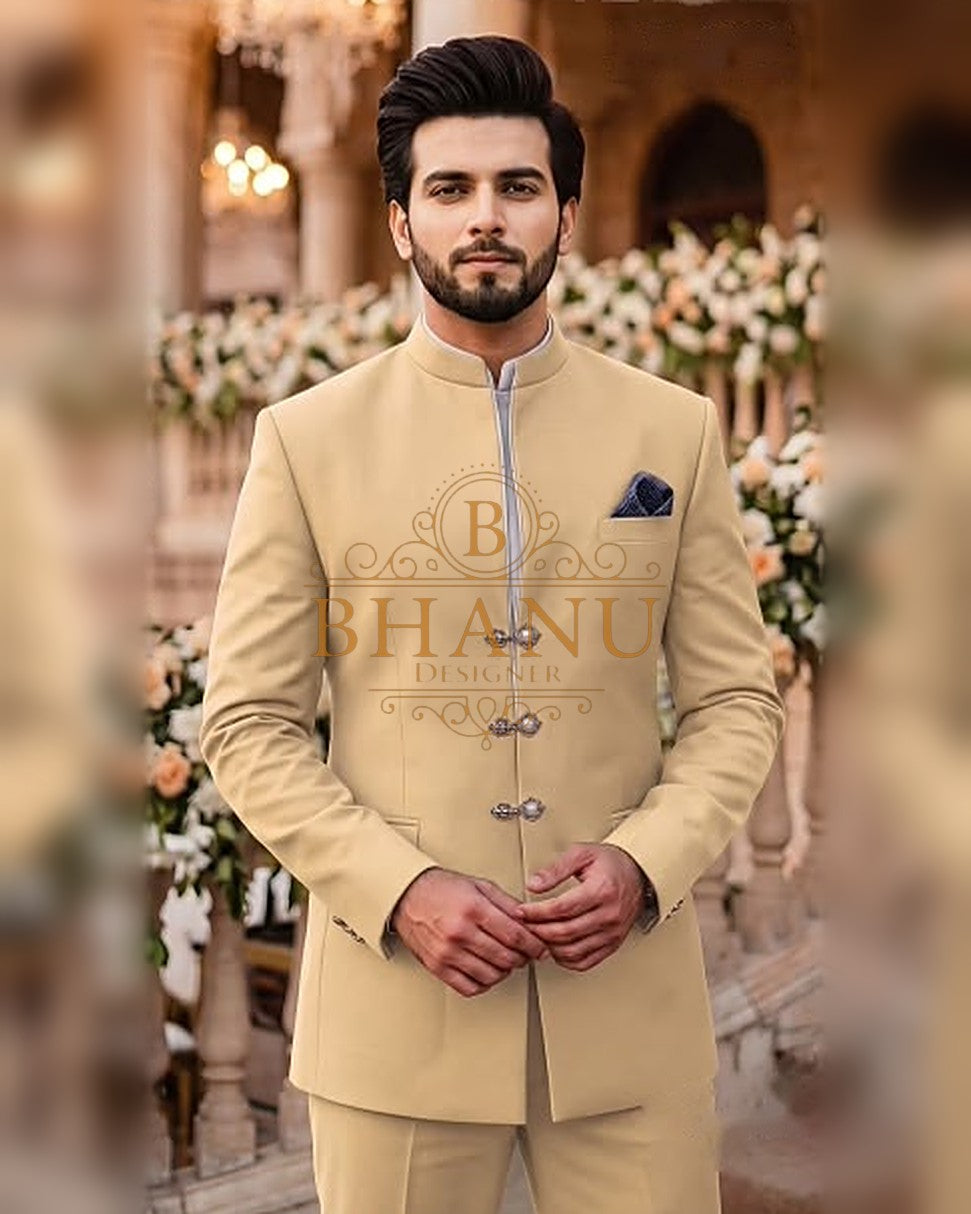 Plain Jodhpuri - Beige