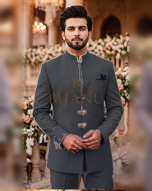 Plain Jodhpuri - Charcoal