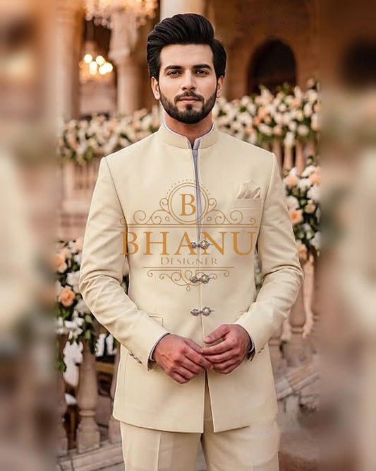 Plain Jodhpuri - Cream