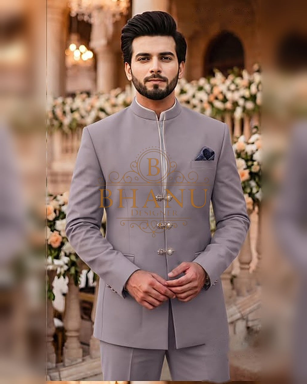 Plain Jodhpuri - Lavender Grey