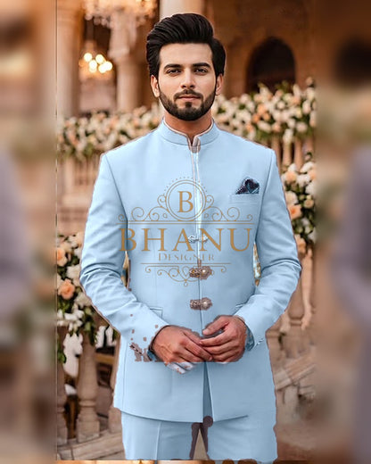 Plain Jodhpuri - Light Blue