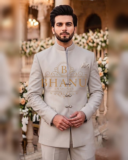 Plain Jodhpuri - Light Grey