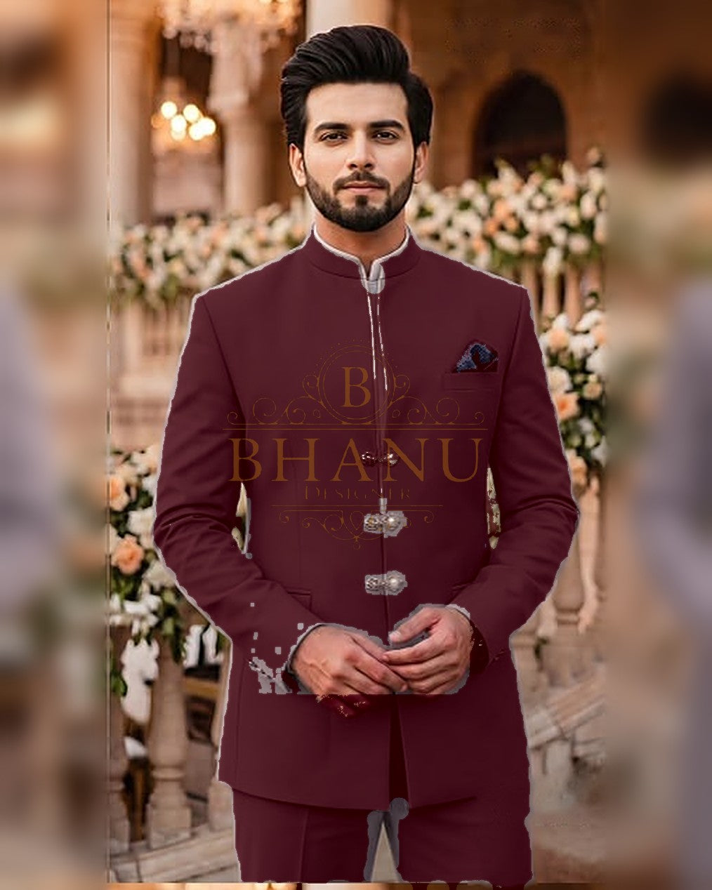 Plain Jodhpuri - Maroon