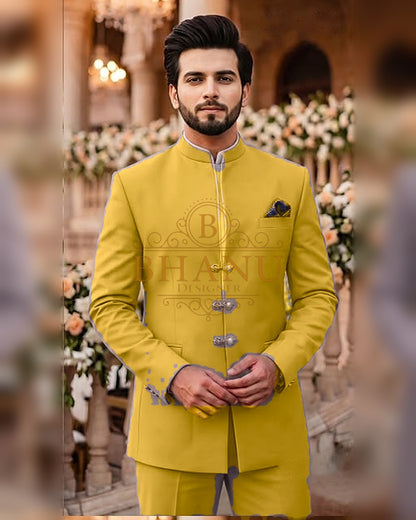 Plain Jodhpuri - Mustard