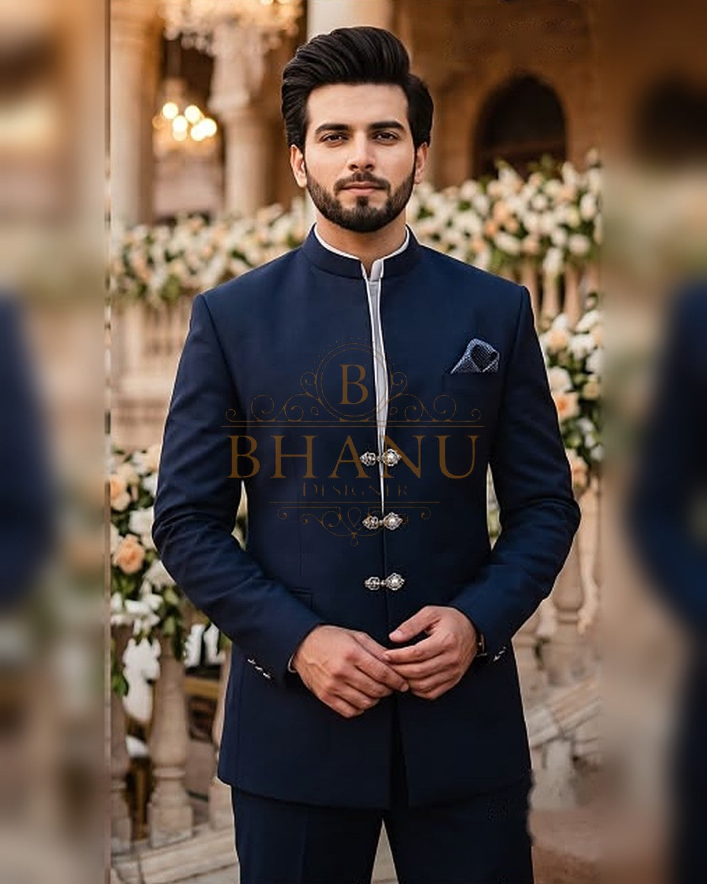 Plain Jodhpuri - Navy