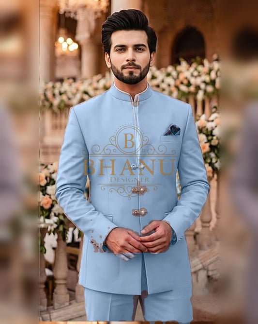 Plain Jodhpuri - Powder Blue