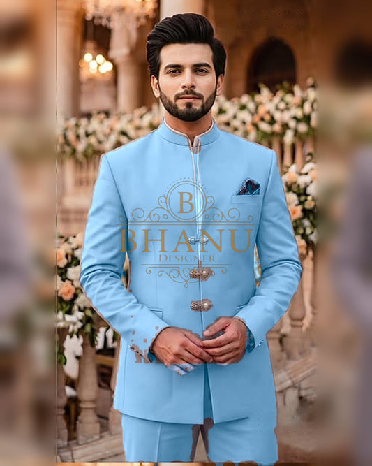Plain Jodhpuri - Sky Blue