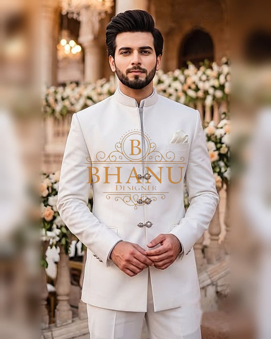Plain Jodhpuri - White