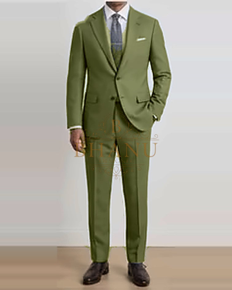 Two-Piece Suit - Olive Green